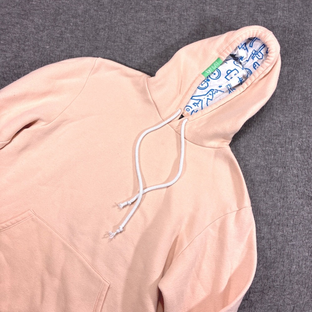 Feat Blanket Blend Hoodie Women Medium Peach Pink Graphic Hood Lining